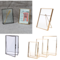 Simple Antique Gold Rectangle Glass Photo Frame